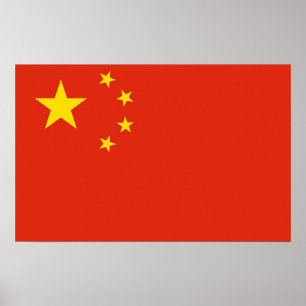 Framed print with Flag of China