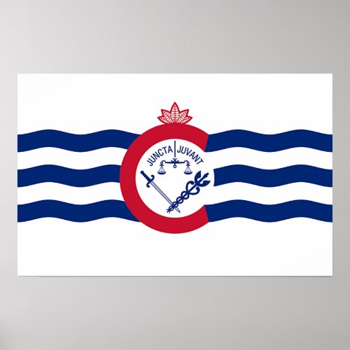 Framed print with Flag of Cincinnati City USA