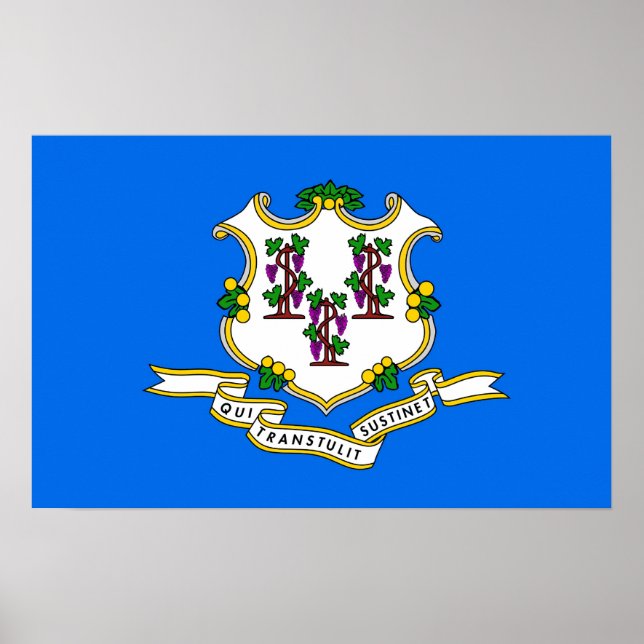 Framed print with Flag of Connecticut , U.S.A. (Front)