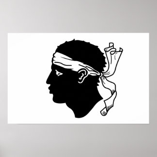 Framed print with Flag of Corsica, France