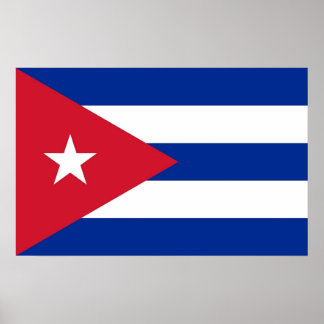 Framed print with Flag of Cuba