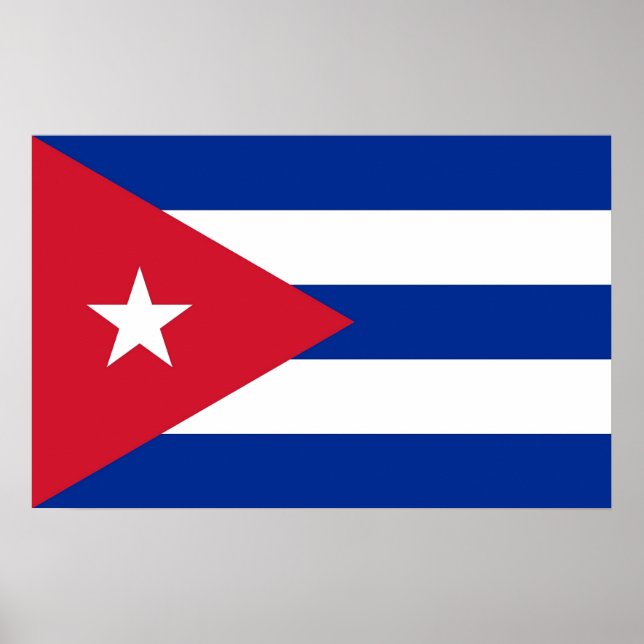Framed print with Flag of Cuba (Front)