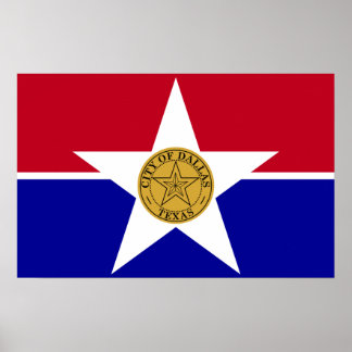 Framed print with Flag of Dallas, U.S.A.