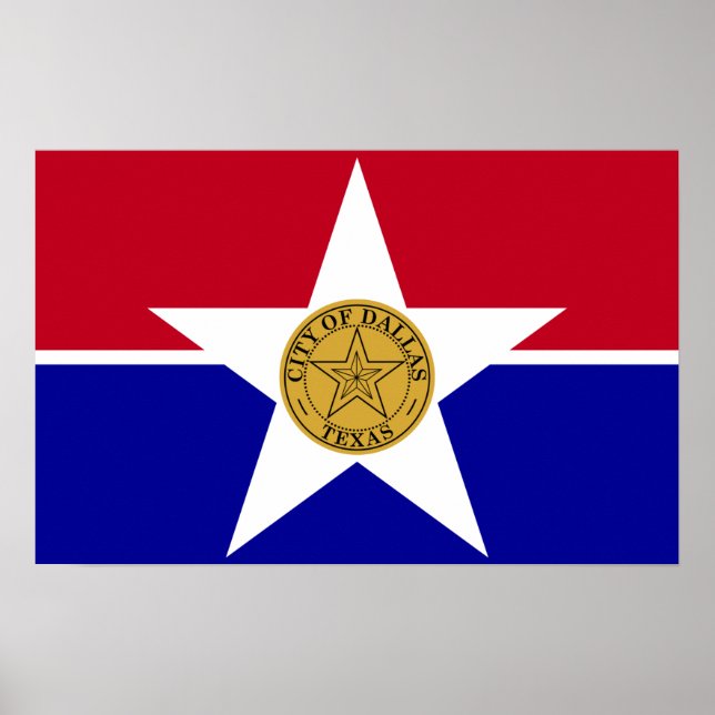 Framed print with Flag of Dallas, U.S.A. (Front)