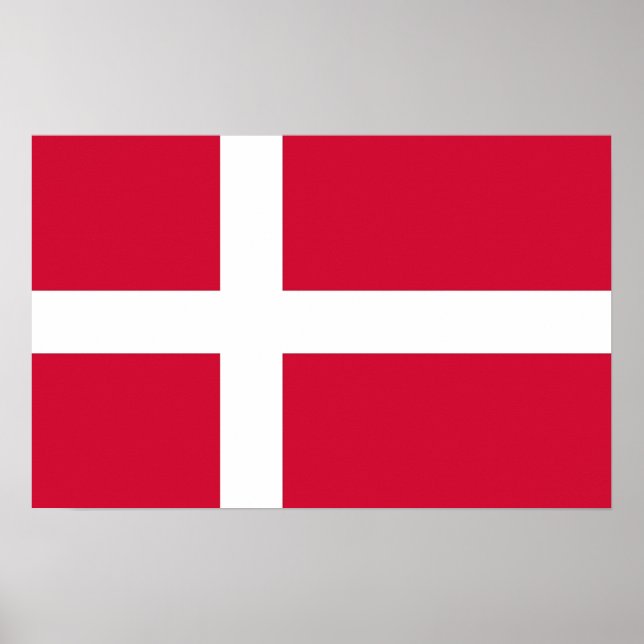 Framed print with Flag of Denmark (Front)
