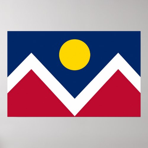 Framed print with Flag of Denver Colorado USA