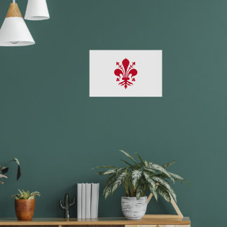 Framed print with Flag of Florence, Italy