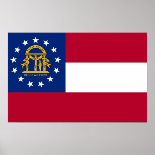 Framed print with Flag of Georgia USA