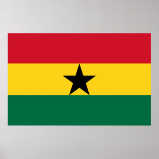 Framed print with Flag of Ghana