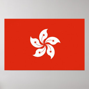 Framed print with Flag of Hong Kong, China