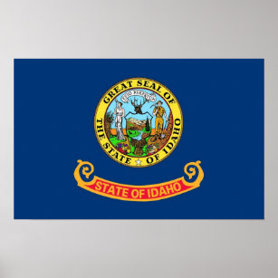 Framed print with Flag of Idaho, U.S.A.