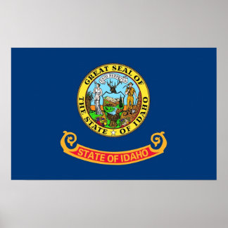 Framed print with Flag of Idaho, U.S.A.