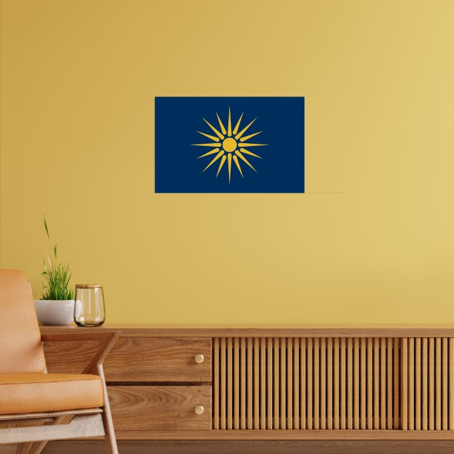 Framed print with Flag of Macedonia, Greece (Living Room 2)