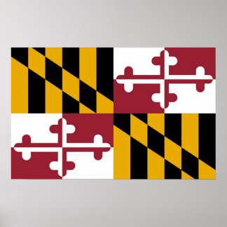 Framed print with Flag of Maryland, U.S.A.