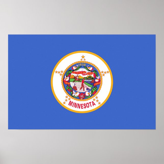 Framed print with Flag of Minnesota, U.S.A. (Front)