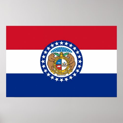 Framed print with Flag of Missouri USA