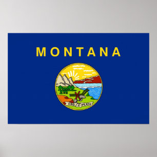 Framed print with Flag of Montana, U.S.A.