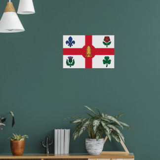 Framed print with Flag of Montreal, Canada