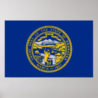 Framed print with Flag of Nebraska, U.S.A.