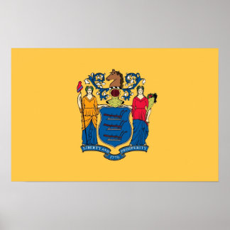 Framed print with Flag of New Jersey, U.S.A.
