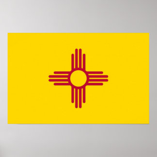 Framed print with Flag of New Mexico, U.S.A.