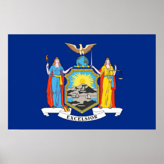 Framed print with Flag of New York, U.S.A.