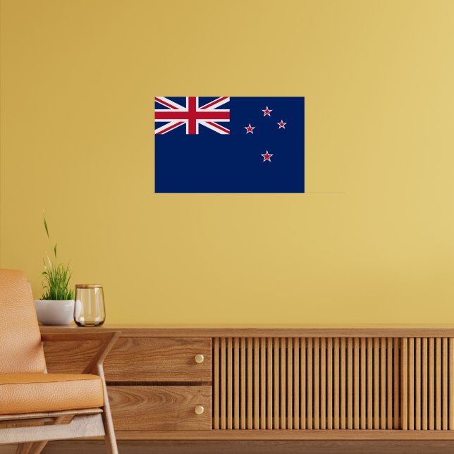 Framed print with Flag of New Zealand (Living Room 2)