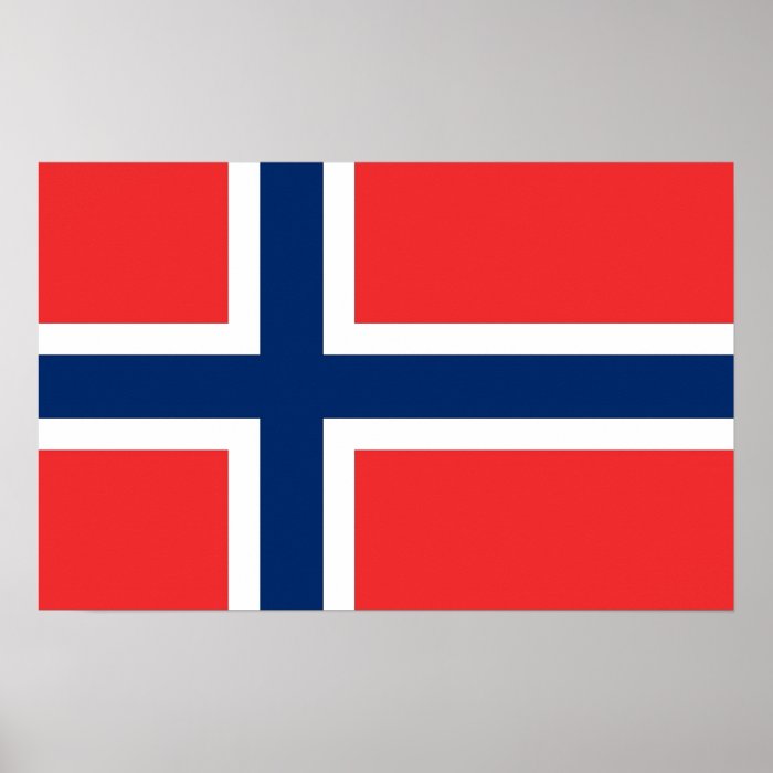 Framed print with Flag of Norway