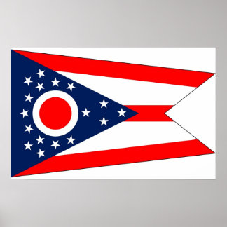 Framed print with Flag of Ohio, U.S.A.