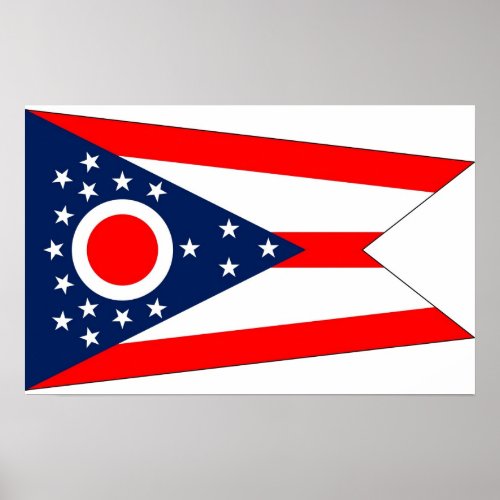 Framed print with Flag of Ohio USA