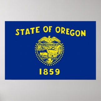 Framed print with Flag of Oregon, U.S.A.