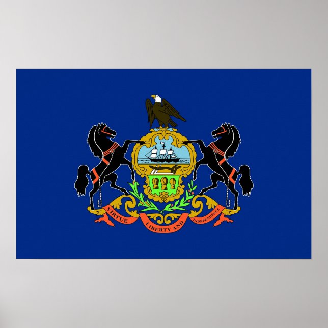 Framed print with Flag of Pennsylvania, U.S.A. (Front)