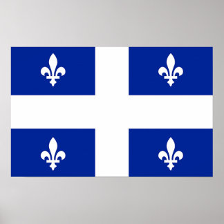 Framed print with Flag of Quebec, Canada