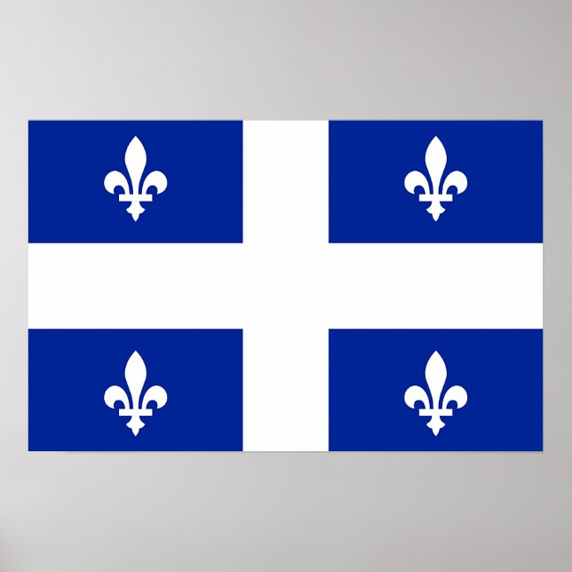 Framed print with Flag of Quebec, Canada (Front)