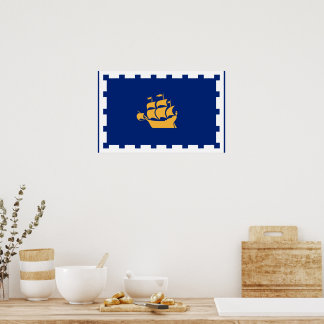 Framed print with Flag of Quebec City, Canada