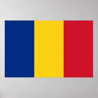 Framed print with Flag of Romania