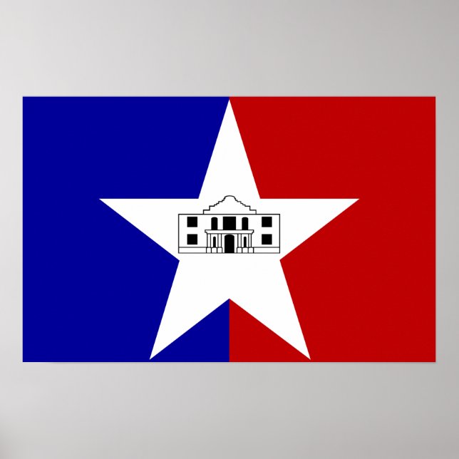 Framed print with Flag of San Antonio, U.S.A. (Front)