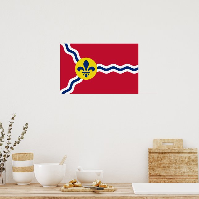 Framed print with Flag of St. Louis, Missouri (Kitchen)
