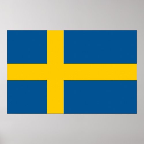Framed print with Flag of Sweden