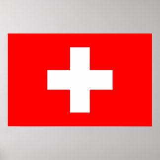 Framed print with Flag of Switzerland