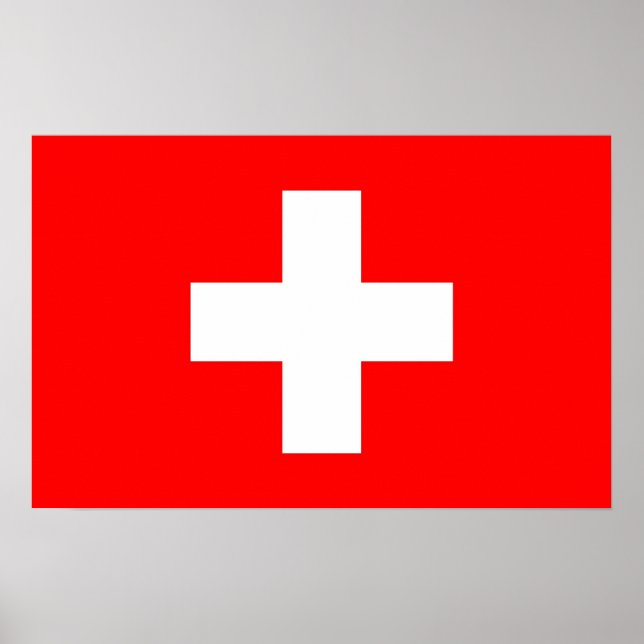 Framed print with Flag of Switzerland (Front)