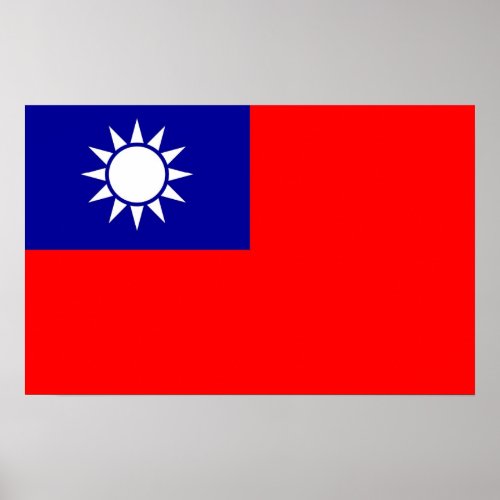 Framed print with Flag of Taiwan