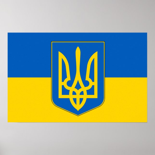 Framed print with Flag of Ukraine (Front)