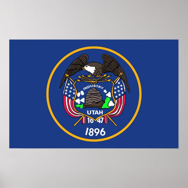 Framed print with Flag of Utah, U.S.A. (Front)