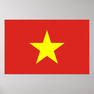 Framed print with Flag of Vietnam