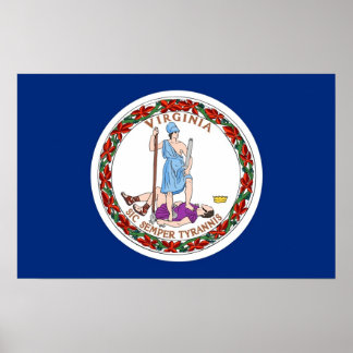 Framed print with Flag of Virginia, U.S.A.