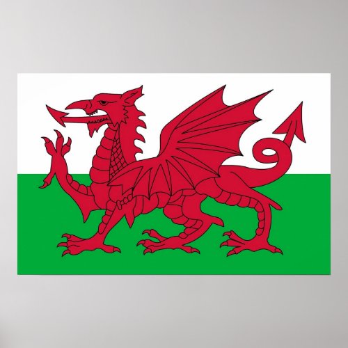 Framed print with Flag of Wales