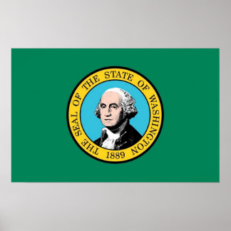 Framed print with Flag of Washington, U.S.A.