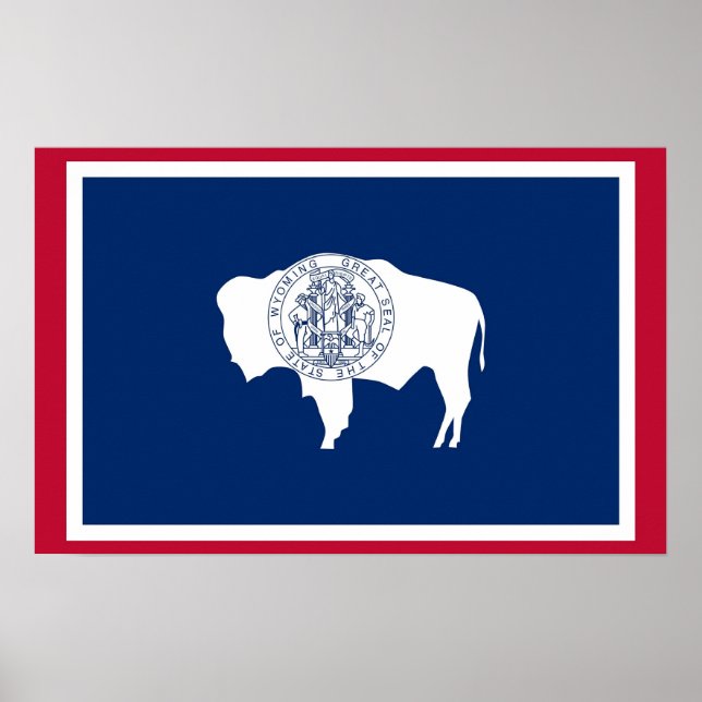 Framed print with Flag of Wyoming, U.S.A. (Front)