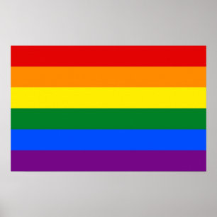 Framed print with Rainbow LGBT Flag